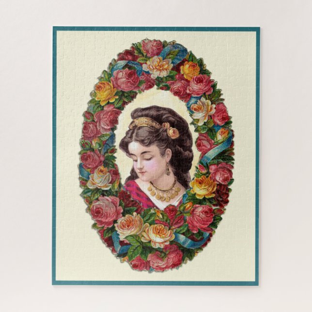 Puzzle Femme victorienne à l'intérieur de la couronne Ros (Vertical)