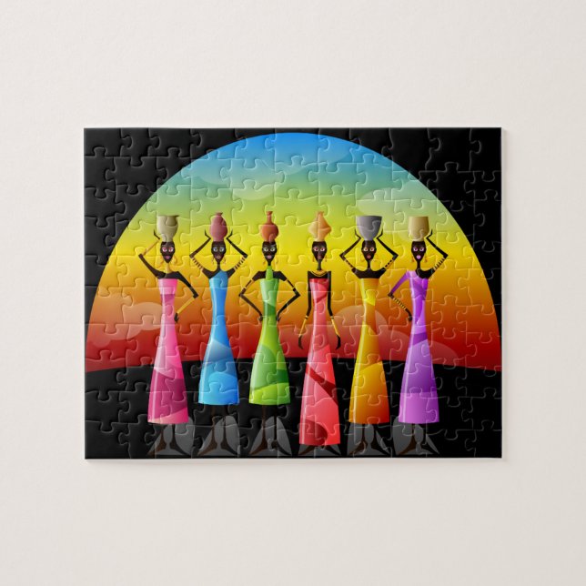 Puzzle Femmes africaines avec poterie sur la tête (Horizontal)