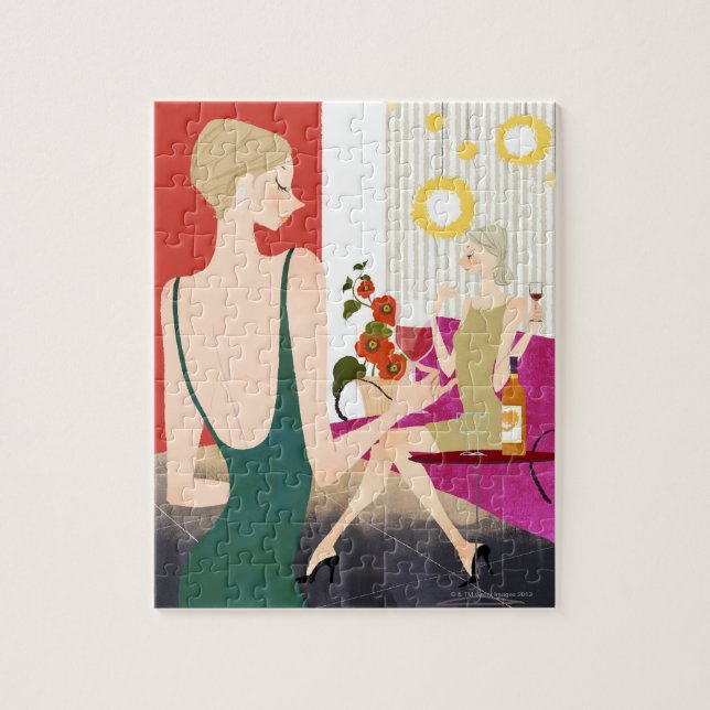Puzzle Femmes Boire du vin (Vertical)