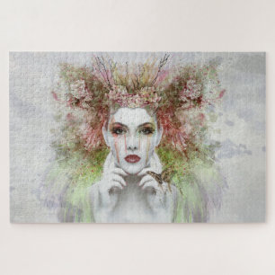 Puzzle Femmes d'aquarelle avec le papillon