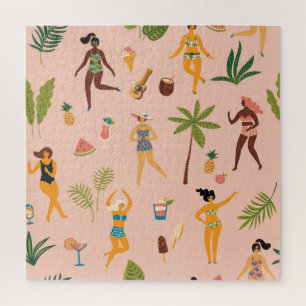 Puzzle Femmes en maillot de bain : Danse Vintage tropical