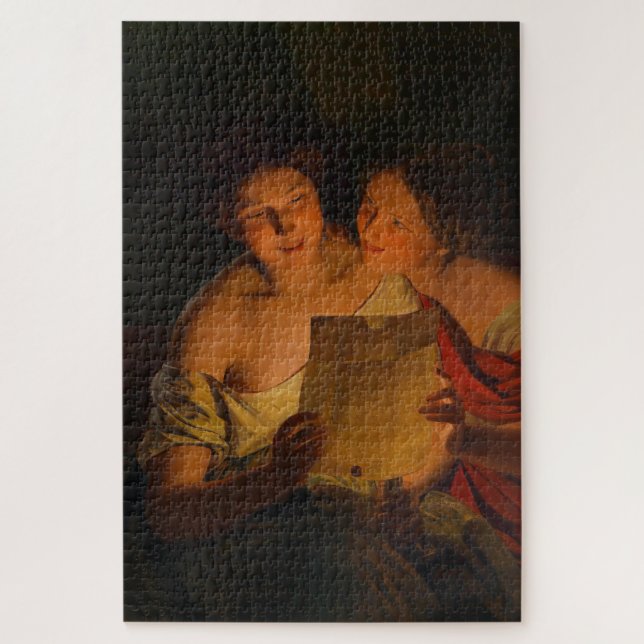 Puzzle Femmes lisant une lettre d'amour (par Waldmüller) (Vertical)