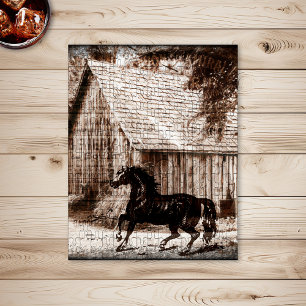 Puzzle Ferme Rustic Barn Horse