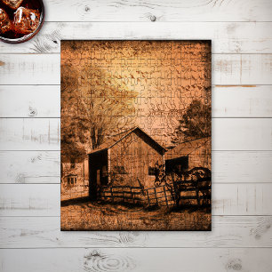 Puzzle Ferme Rustic Grange âne