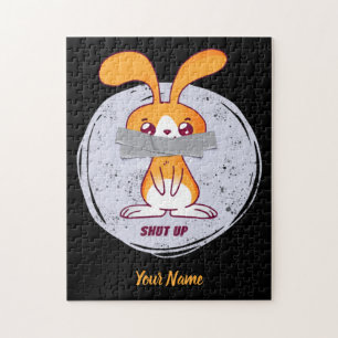 Puzzle Ferme ta gueule Lapin Design de bande dessinée drô
