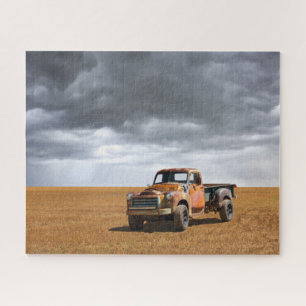 Puzzle Fermes Vieux camion en campagne
