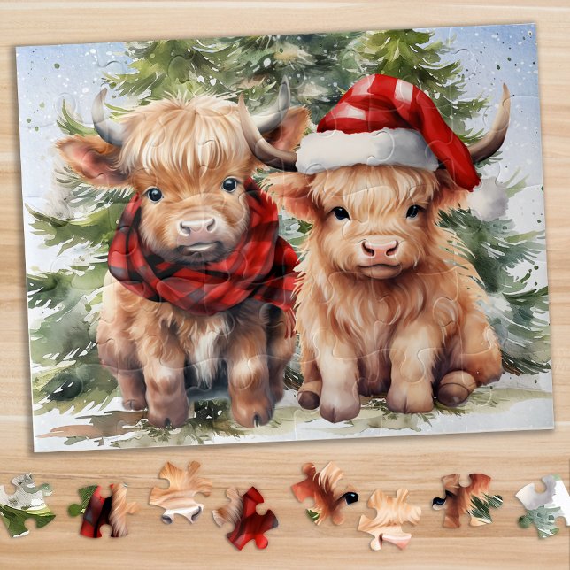 Puzzle Fête Cosy Highland Cow Noël (Créateur téléchargé)