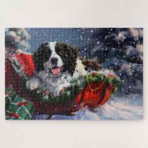 Puzzle Fête de Noël des chiens de Terre-Neuve