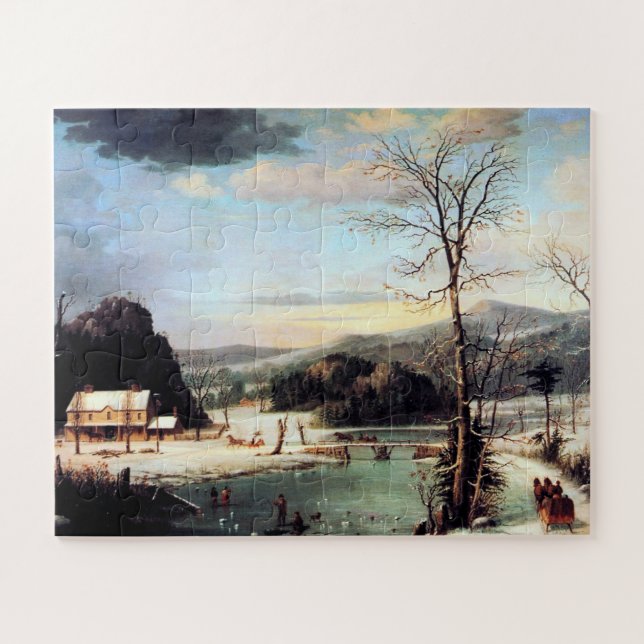 Puzzle Fête de Noël George Henry Durrie 1852 (Horizontal)