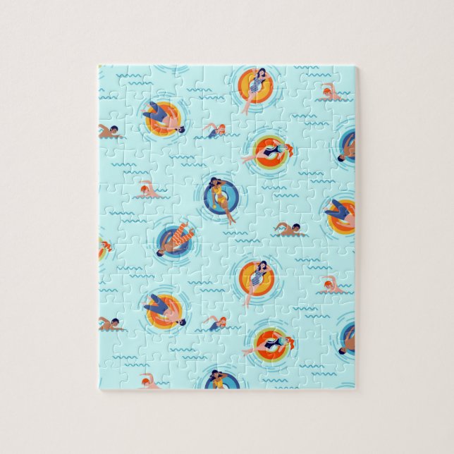 Puzzle Fête de piscine d'été amusant au soleil (Vertical)