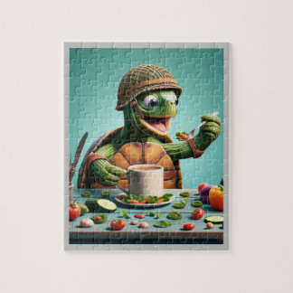 Puzzle Fêtes de tortues : Plaisirs de légumes humoristiqu
