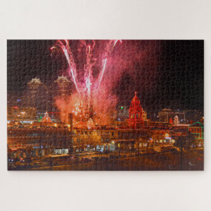 Puzzle Feu d'artifice rouge sur la Plaza, Kansas City