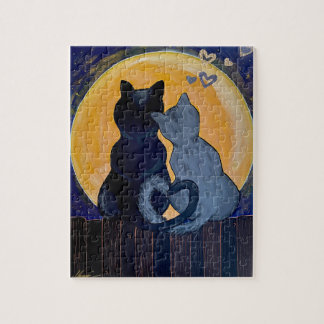 Puzzle Feu de lune de chats
