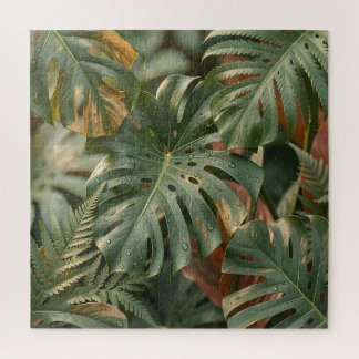 Puzzle Feuillage tropical luxuriant Monstera fougères Jun