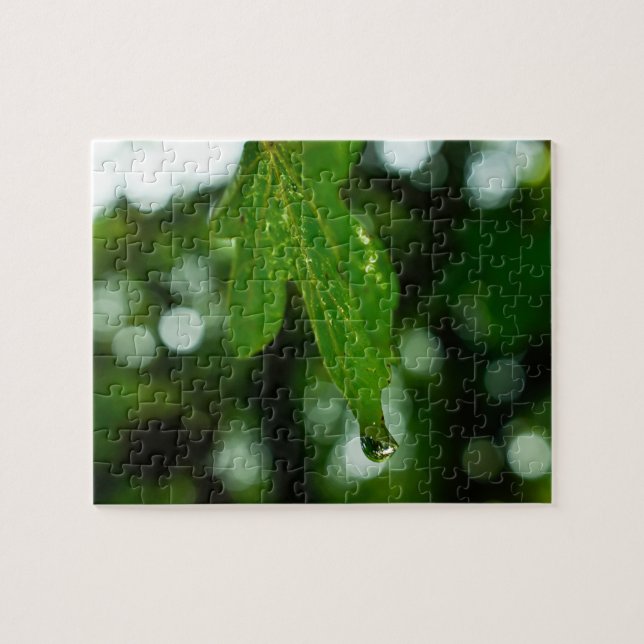 Puzzle Feuille avec goutte d'eau (Horizontal)