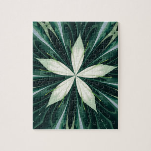 Puzzle Feuilles Blanches Dans Un Kaléidoscope De Forêt Ve