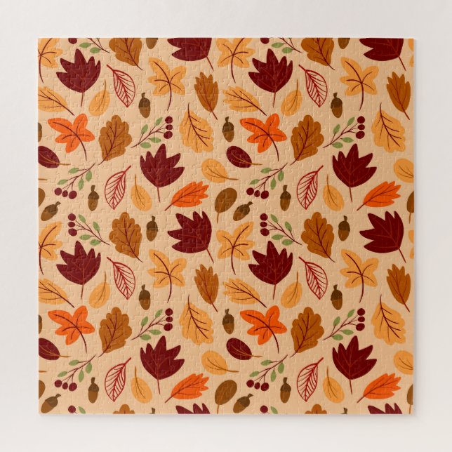 Puzzle Feuilles d'automne, motif simple et enfantin. (Vertical)