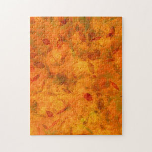 Puzzle Feuilles d'automne orange sur tissu