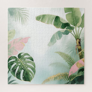 Puzzle Feuilles de Jungle Tropical Aquarelle