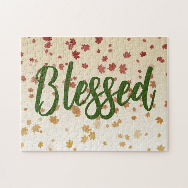 Puzzle Feuilles de l'érable de Thanksgiving (Horizontal)