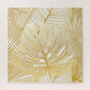 Puzzle Feuilles de palmiers tropicaux : motif vintage.