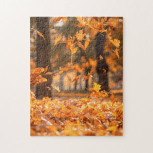 Puzzle Feuilles en chute d'automne