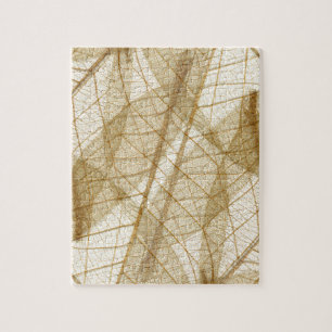Puzzle Feuilles en dentelle beige crème pâle