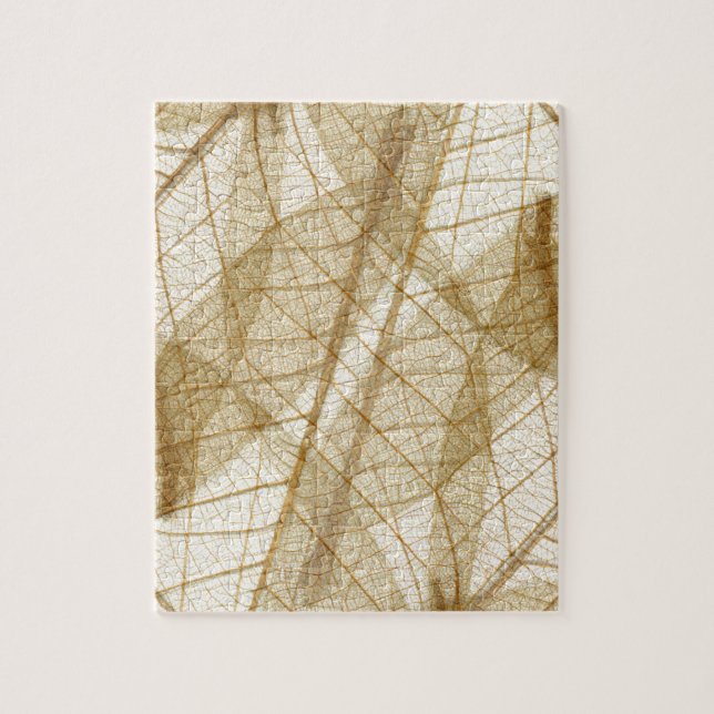 Puzzle Feuilles en dentelle beige crème pâle (Vertical)