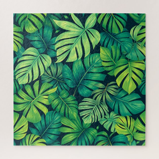 Puzzle Feuilles Tropicales de Monstera Motif Jungle (Vertical)
