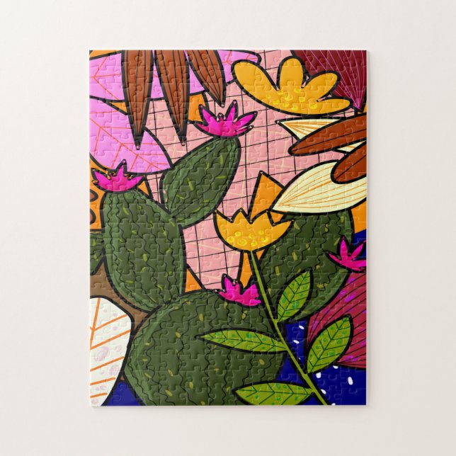 Puzzle feuilles tropicaux Abstraits et fleurs (Vertical)