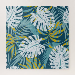 Puzzle Feuilles tropicaux colorés, modèle abstrait origin