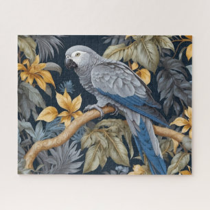 Puzzle Feuilles tropicaux du perroquet gris d'Afrique