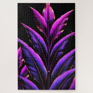 Puzzle Feuilles violets et roses