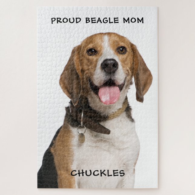 Puzzle Fier Beagle Maman Personnalisé Animaux de compagni (Vertical)