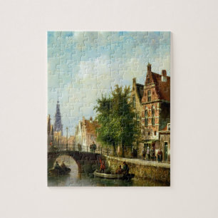 Puzzle Figures sur un canal, Amsterdam (huile sur le