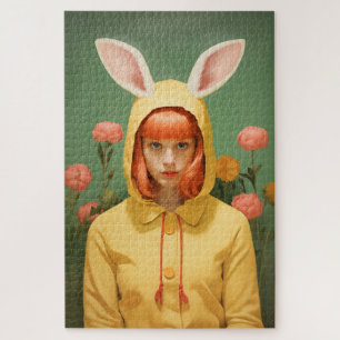 Puzzle Fille à capuchon de lapin