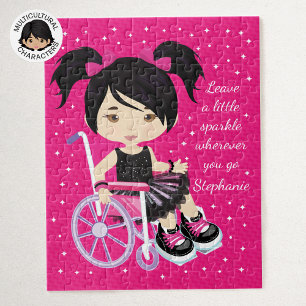Puzzle Fille asiatique en fauteuil roulant personnalisée