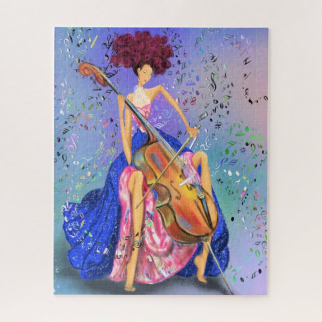 Puzzle Fille avec Cello - Fantastic Melody - Dessin  (Vertical)