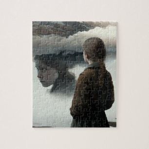 Puzzle Fille avec des nuages