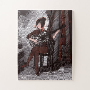 Puzzle Fille avec guitare