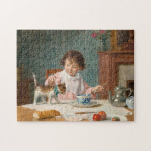 Puzzle Fille avec un chat Victor Gabriel Gilbert