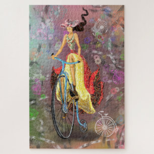 Puzzle Fille avec un Imaginaire à vélo Fairytale Dessin V