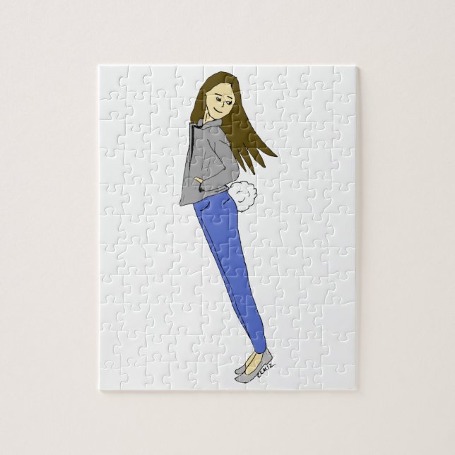 Puzzle fille avec une queue de lapin (Vertical)