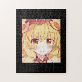 Puzzle Fille blonde souriante aux yeux ambrés manga anime