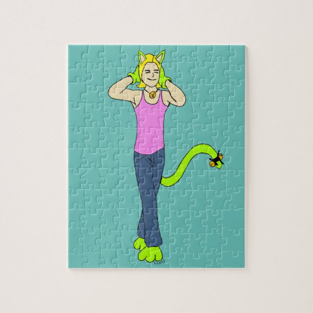 Puzzle fille chat  (Vertical)