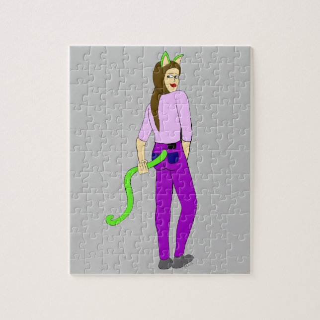 Puzzle fille chat   (Vertical)