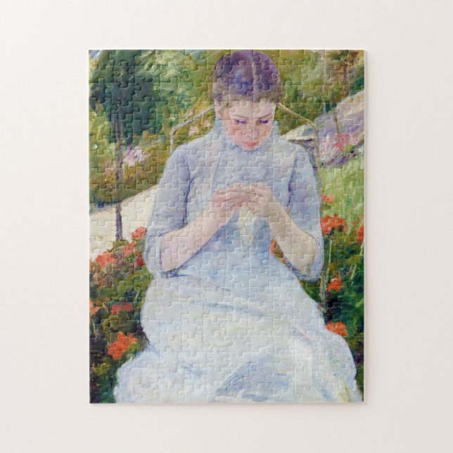 Puzzle Fille dans le jardin, Mary Cassatt (Vertical)