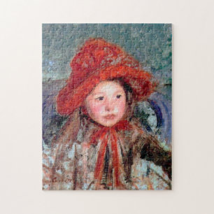 Puzzle Fille dans un grand Casquette rouge, Mary Cassatt