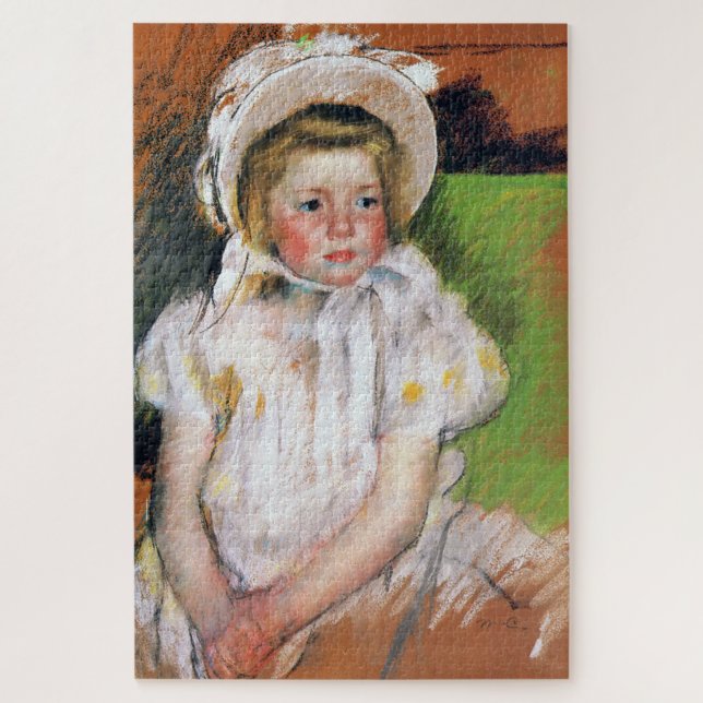 Puzzle Fille dans une Bonnet Blanche, Mary Cassatt (Vertical)
