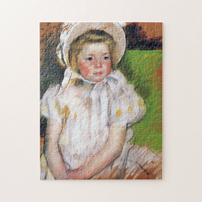 Puzzle Fille dans une Bonnet Blanche, Mary Cassatt (Vertical)
